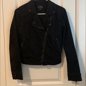 Black Denim Moto Jacket